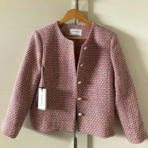NWT Aritzia Babaton Little Tweed Jacket Pink